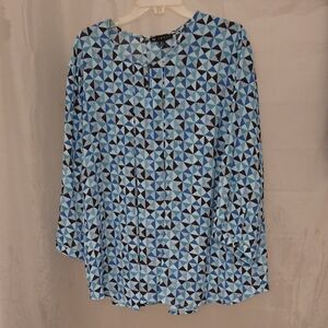 Host Pick Celebrate In Style 12/06 ! Geometric Blue Women's Top
